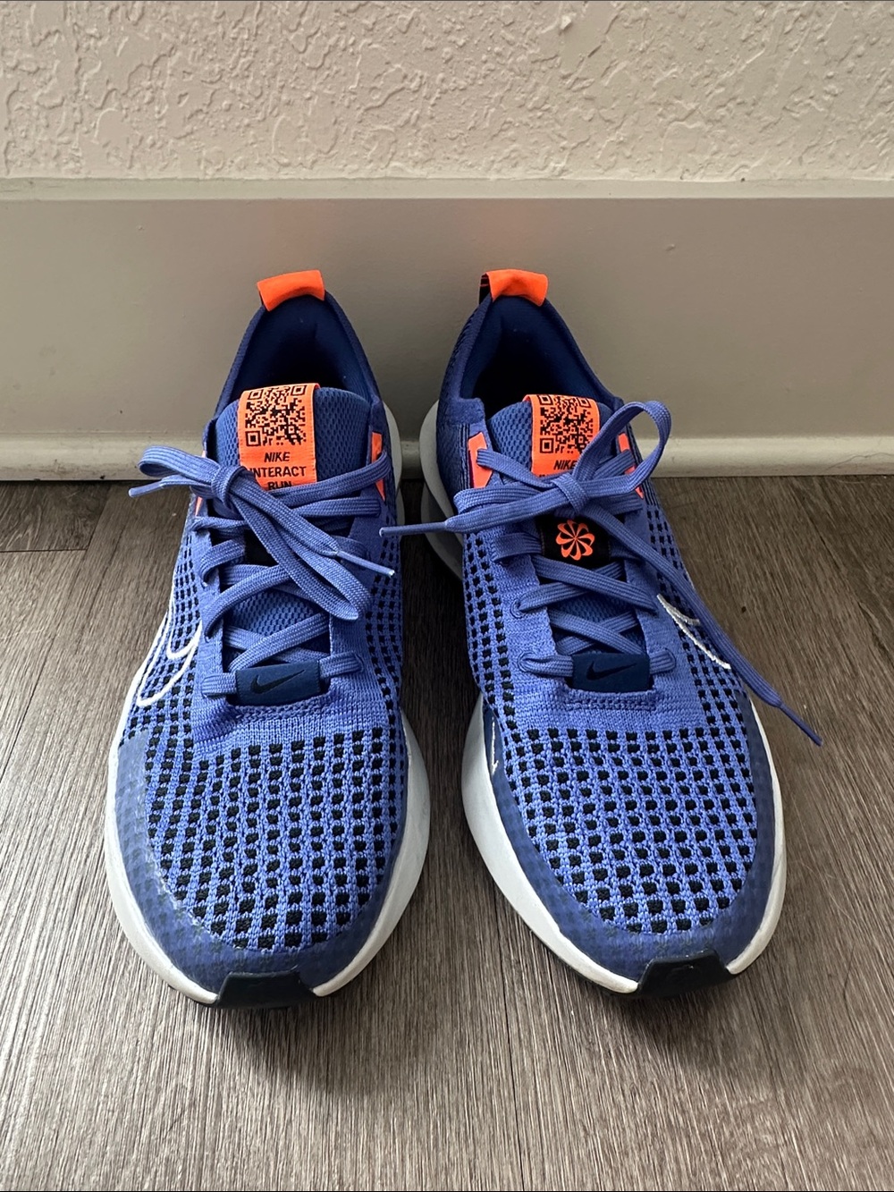Nike Blue Running Sneakers with Orange Accents
